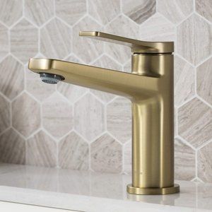 New KRAUS Indy Single Handle Basin Bathroom Faucet in Brushed Gold, KBF-1401BG